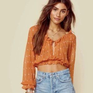 NWT For Love and Lemons Orange Blouse